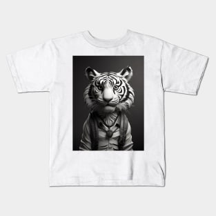 Funny black and white tiger Kids T-Shirt